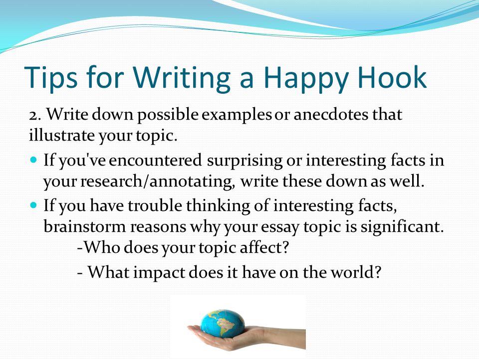 Hook connector thesis statement